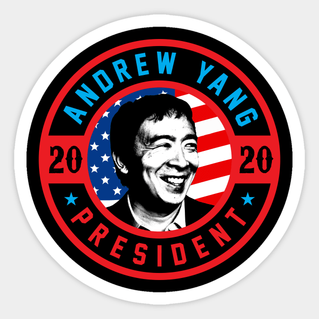 Andrew Yang For President 2020 T-shirt Sticker by Bobtees